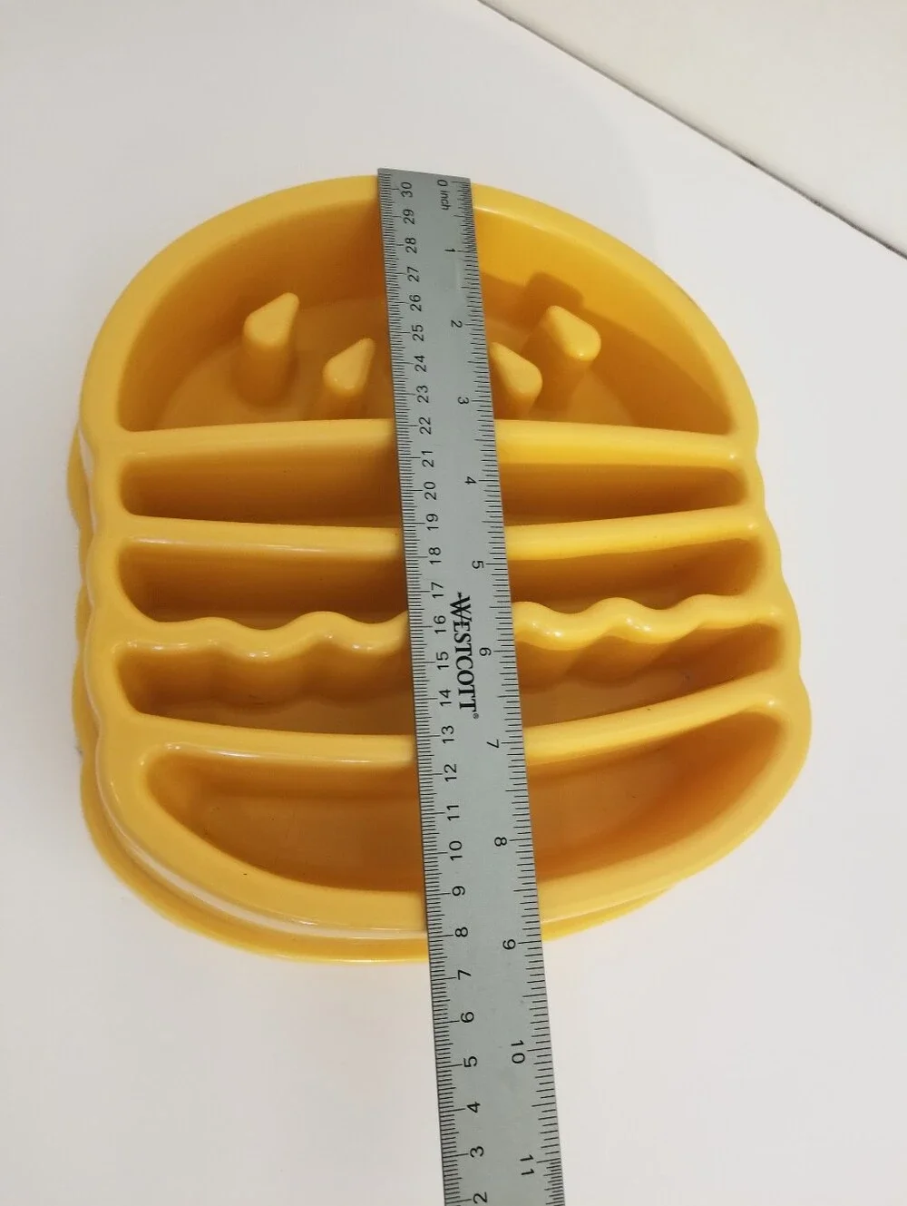 Yellow Silicone Hamburger Slow Feeder Plate for Pets